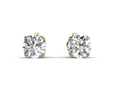 9ct Single Stone Four Claw Set Diamond Earring 0.10 Carats - Valued By GIE £1,820.00 - Two round