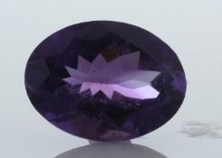 Loose Oval Amethyst 7.96 Carats - Valued By AGI £1,990.00 - Colour-Purple, Clarity-VS, Certificate