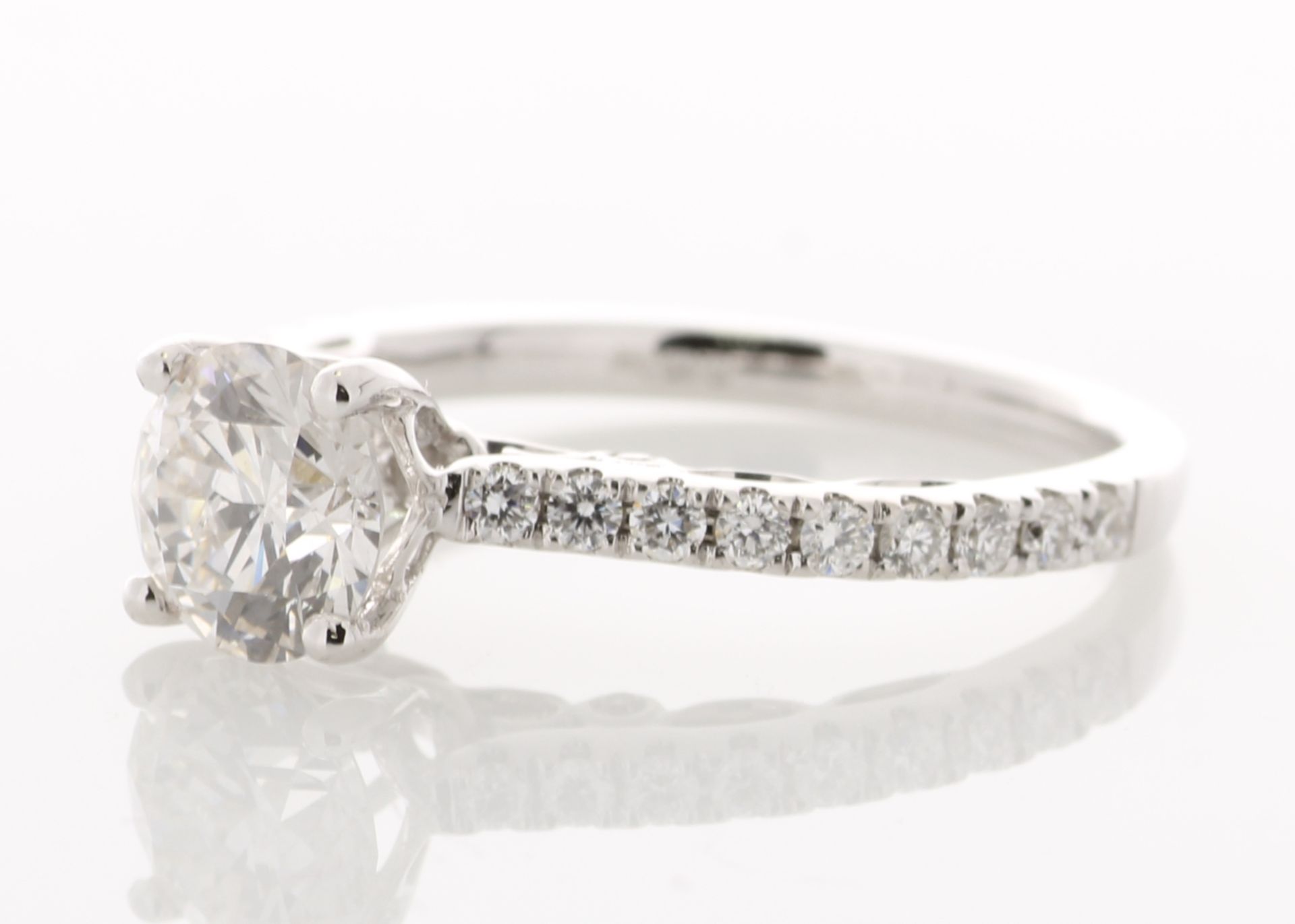 18ct White Gold Diamond Ring With Stone Set Shoulders 1.46 Carats - Valued By IDI £24,950.00 - A - Image 2 of 6