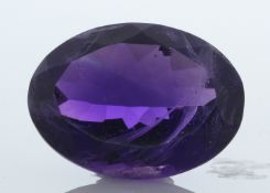 Loose Oval Amethyst 10.52 Carats - Valued By AGI £2,630.00 - Colour-Purple, Clarity-VS,