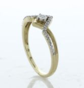 10ct Yellow Gold Crossover Wishbone Style Diamond Ring 0.10 Carats - Valued By IDI £1,750.00 - A