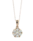 10ct Rose Gold Diamond Cluster Pendant And Chain 0.34 Carats - Valued By IDI £2,750.00 - This