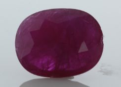 Loose Oval Ruby 8.23 Carats - Valued By AGI £20,575.00 - Colour-Red, Clarity-I1, Certificate