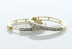 10ct Yellow Gold Claw Set Semi Eternity Diamond Hoop Earring 1.02 Carats - Valued By IDI £3,750.00 -