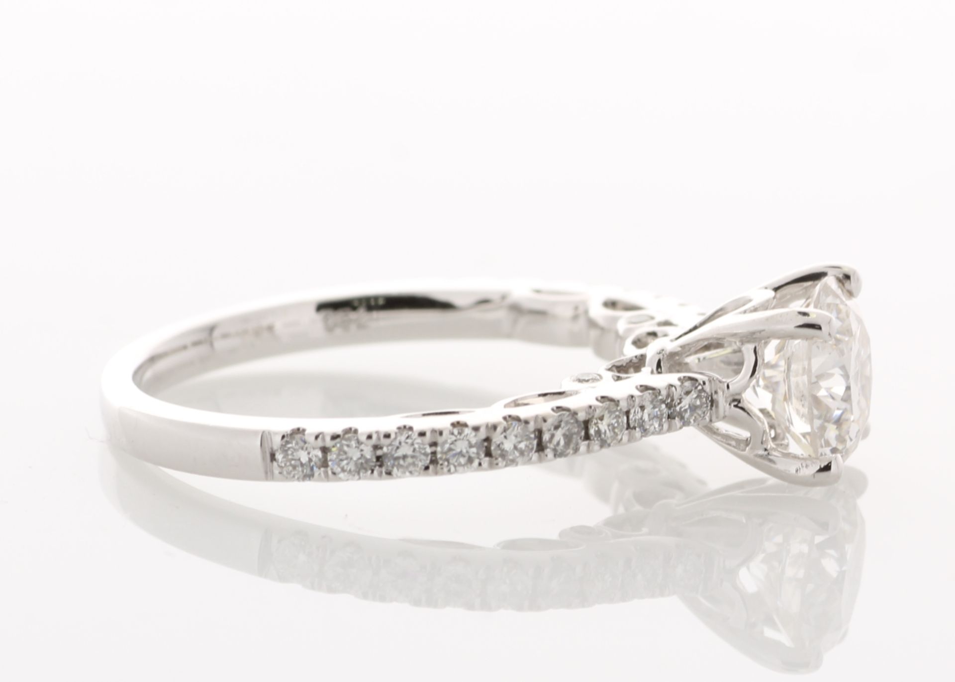18ct White Gold Diamond Ring With Stone Set Shoulders 1.46 Carats - Valued By IDI £24,950.00 - A - Image 4 of 6