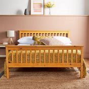 RRP £270.76 Double Bed With Mattress Included 4ft6 Pine | Solid Wooden Bed Frame For Adults