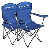RRP £43.20 SONGMICS Set of 2 Folding Camping Chairs