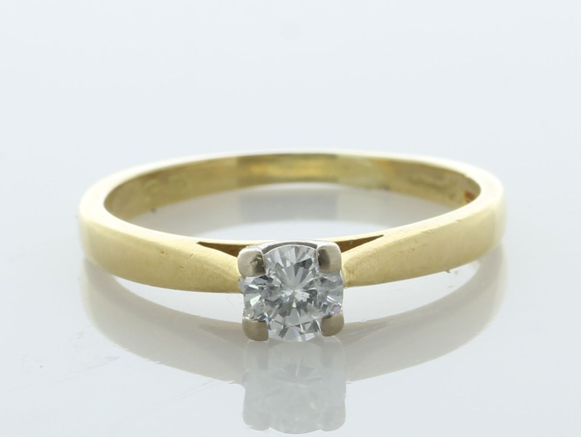18ct Yellow Gold Solitaire Diamond Ring 0.25 Carats - Valued By AGI £1,995.00 - One round - Image 3 of 6