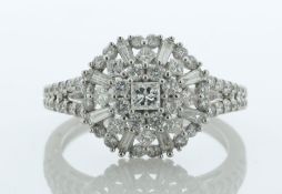 10ct White Gold Diamond Cluster Ring 1.29 Carats - Valued By AGI £3,995.00 - This unique 10ct