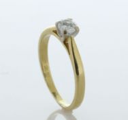 18ct Yellow Gold Solitaire Diamond Ring 0.25 Carats - Valued By AGI £1,995.00 - One round