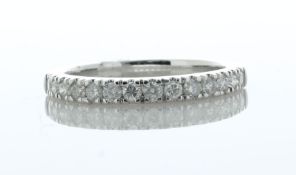14ct White Gold Semi Eternity Diamond Wedding Ring 0.50 Carats - Valued By AGI £2,600.00 -