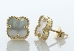 9ct Yellow Gold Van Cleef Mother Of Pearl Earring - Valued By AGI £2,200.00 - These gorgeous Van