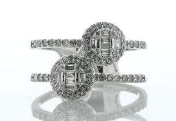 10ct White Gold Cross Over Diamond Ring 1.00 Carats - Valued By AGI £3,520.00 - A horizontally