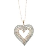 10ct Rose Gold Diamond Heart Pendant And 18" Chain 1.00 Carats - Valued By AGI £3,995.00 - A