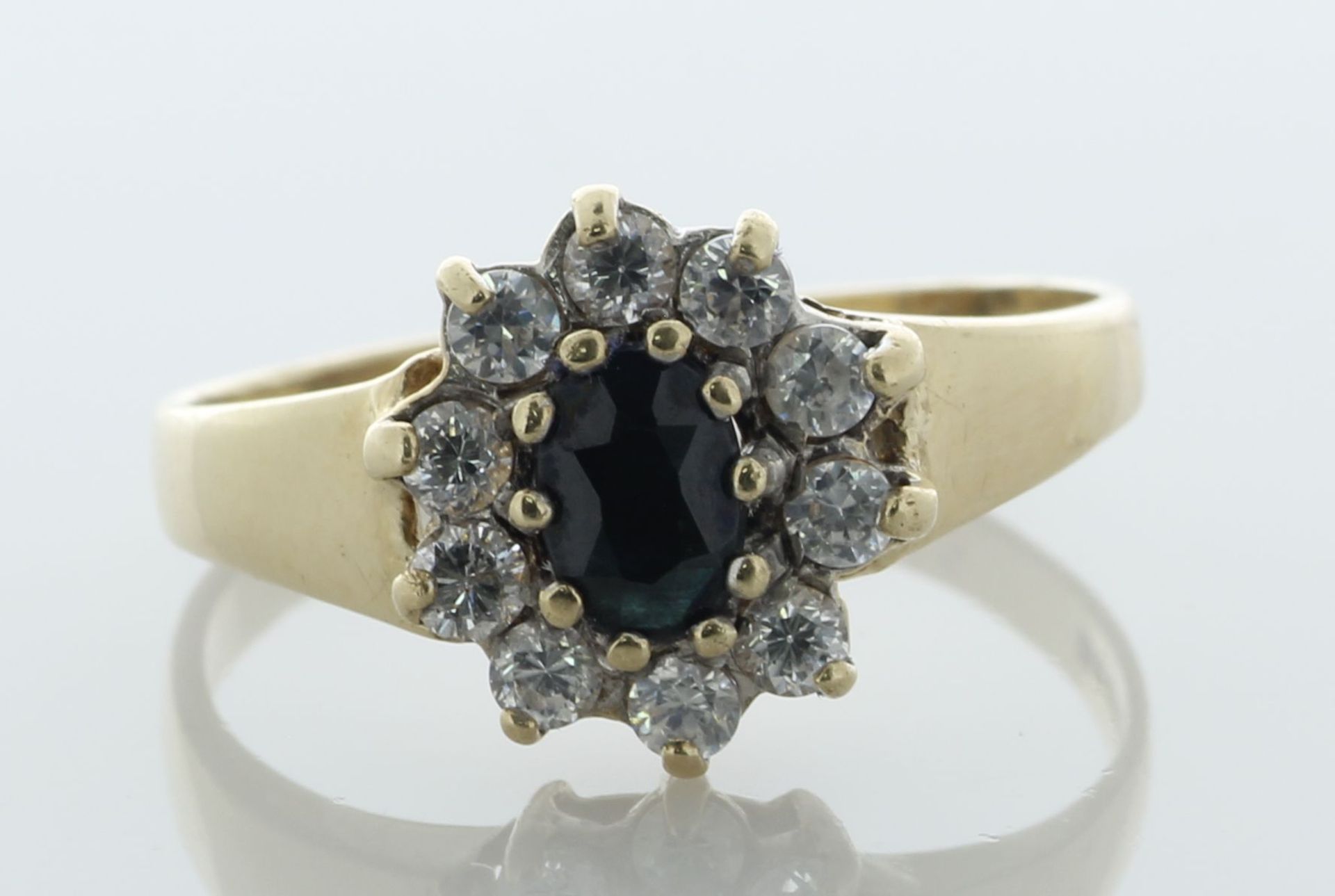 9ct Yellow Gold Diamond And Sapphire Cluster Ring (S0.50) 0.75 Carats - Valued By AGI £2,995.00 - An - Image 2 of 6