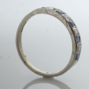 18ct White Gold Half Eternity Diamond And Sapphire Ring (S0.30) 0.10 Carats - Valued By AGI £2,495.