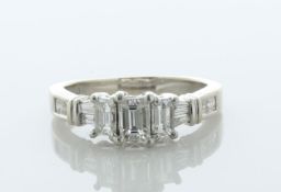 18ct White Gold And Platinum Three Stone Diamond Ring 1.35 Carats - Valued By AGI £5,995.00 - A
