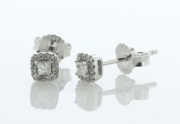 10ct White Gold Diamond Cluster Earring 0.20 Carats - Valued By AGI £1,495.00 - This 10ct white gold