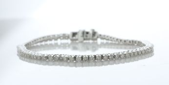 10ct White Gold Tennis Diamond Bracelet 3.00 Carats - Valued By AGI £6,995.00 - This stunning
