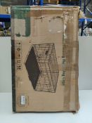 RRP £46.89 Dog Cage Crate Pet Black Metal Folding Cage with 2 Doors