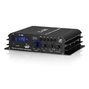 RRP £65.10 Mini 2.1 Channel Bluetooth Stereo Audio Amplifier Receiver