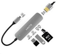 RRP £16.74 HNTR Compact USB-C Hub 5-in-1: 4K HDMI, USB 3.0, 2.0, SD/Micro SD Card Reader