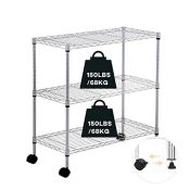 RRP £61.40 Actask 3-Shelf Shelving Unit on Wheels with Height-Adjustable