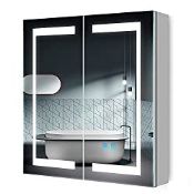 RRP £244.11 Quavikey Bathroom Mirror Cabinet with Lights and