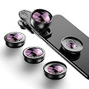 RRP £64.75 Apexel Updated Version HD Phone Lens Kit-170 Super (Fisheye) Wide Angle