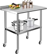 RRP £133.99 Stainless Steel Table for Prep & Work 24 x 36 Inch