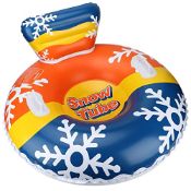 RRP £15.36 Inflatable Snow Tube Heavy Duty Snow Sled with Handles