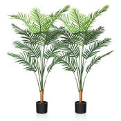 RRP £77.77 CROSOFMI Artificial Areca Palm Tree 130CM Fake Tropical Palm Plant