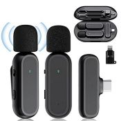 RRP £25.46 Wireless Lavalier Microphone for IOS and Android Phones with Adapter