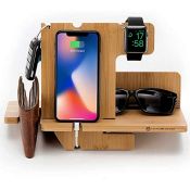 RRP £15.52 JackCubeDesign Wood Smart Watch Charger Bamboo dock