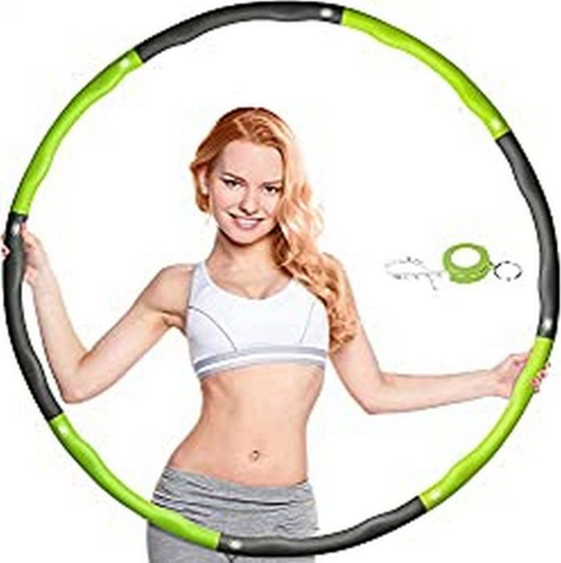 RRP £8.92 dibikou Hula Hoop Weighted Hula Hoop for Fitness Folding 1 kg(2.2lbs)