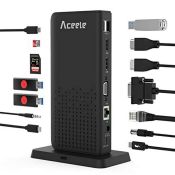 RRP £74.40 Aceele USB C Docking Station Triple Display 15 in 1 USB C Hub SD/TF