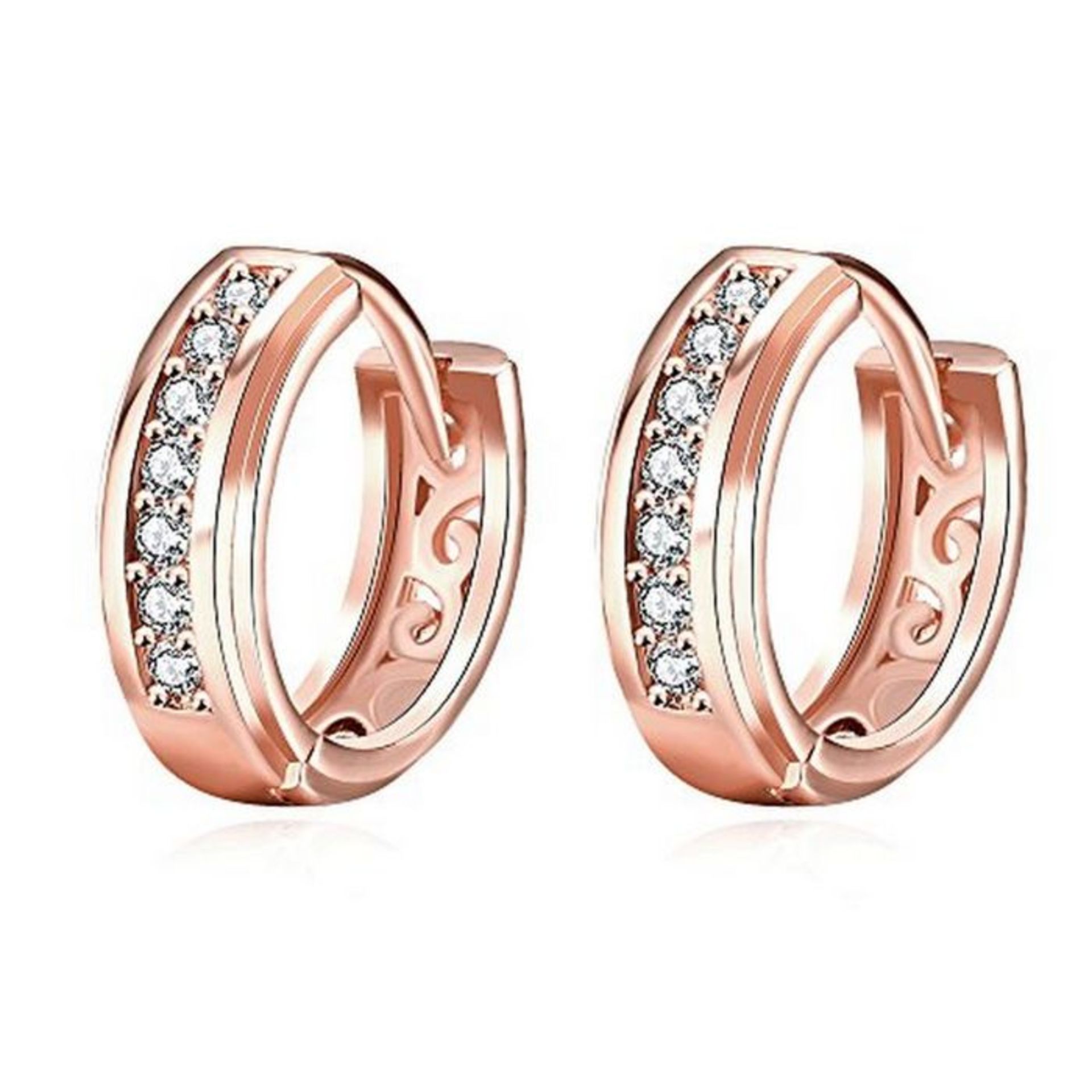 RRP £7.80 Zolkamery Rose Gold Hoop Earrings for Women Rosegold