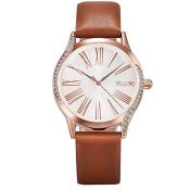 RRP £26.60 YOSIMI Rosegold Womens Waterproof Watches Khaki Leather