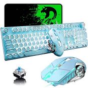 RRP £52.55 USB Wired Mechanical Gaming Keyboard Blue Switch Retro