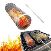 RRP £8.55 1PCS Rolling Grilling Basket - Greatest Grilling Basket Ever