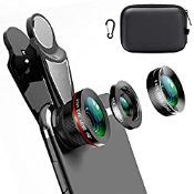 RRP £16.74 KINGMAS 3 in 1 Universal 198 Fish Eye Lens + 0.63X