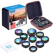 RRP £27.55 Apexel 10 in 1 Phone Camera lens kit Wide Angle lens