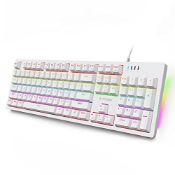 RRP £23.44 HUO JI Gaming Mechanical Keyboard: 104-Key Full-Size