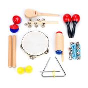RRP £28.19 Boxiki kids Wooden Musical Instrument Set (16 PCS) for 3+ Years Toddlers