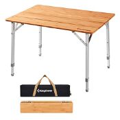 RRP £96.52 KingCamp 4 Folded Bamboo Folding Camping Table Table