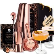 RRP £37.87 Vemacity Cocktail Shaker Set w/ 2 x Handmade Martini