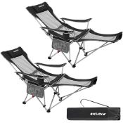 RRP £106.07 #WEJOY Camping Chairs for Adults Set of 2 Folding Reclining