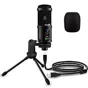 RRP £21.82 USB Microphone Veetop Metal Computer Condenser PC Mic