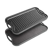 RRP £37.94 Cast Iron Griddle Plate for Gas Hob and BBQ Griddle