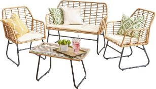 RRP £200.99 Neo Garden Patio Furniture Wicker Rattan Chair Table